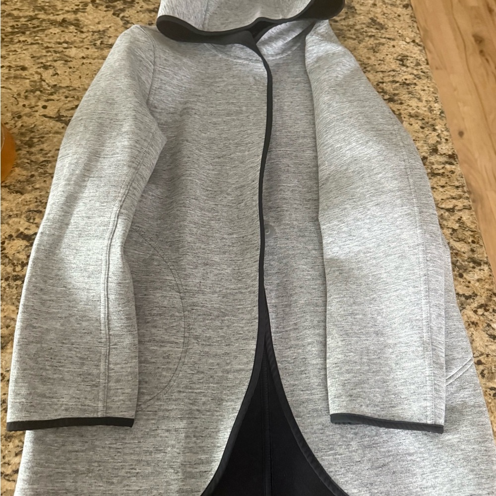 Lululemon Gray Hooded Open Front Jacket